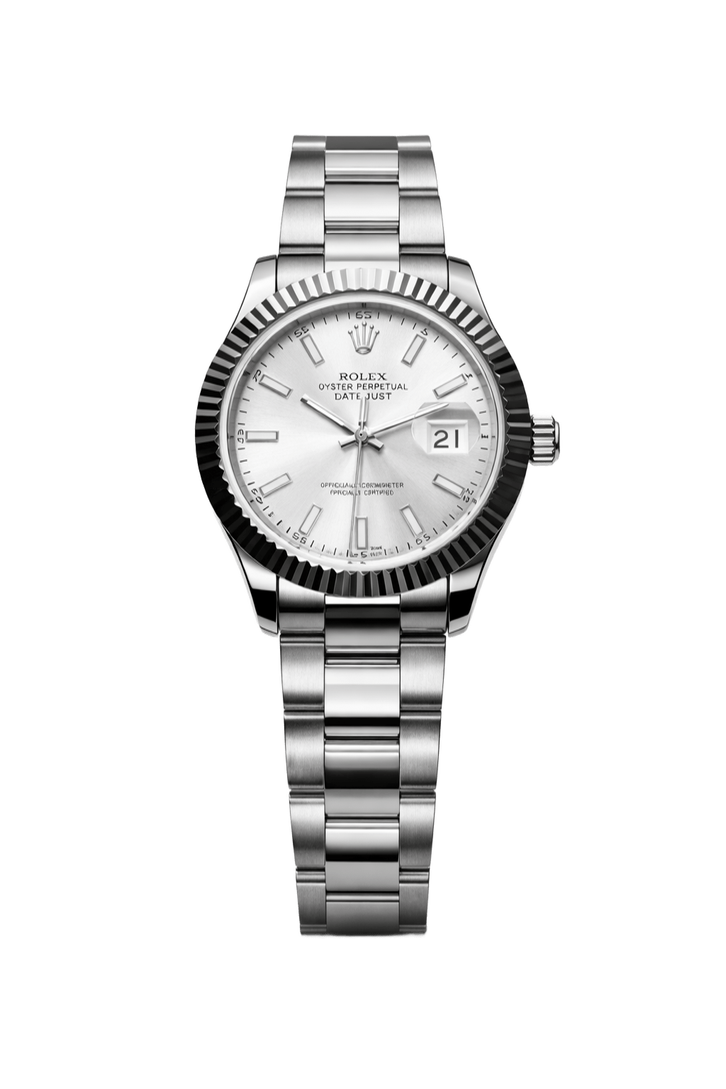 Reloj automatico clasico cara blanca